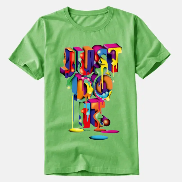 2024 Men Women Green Printed T-Shirt Loose Fit
