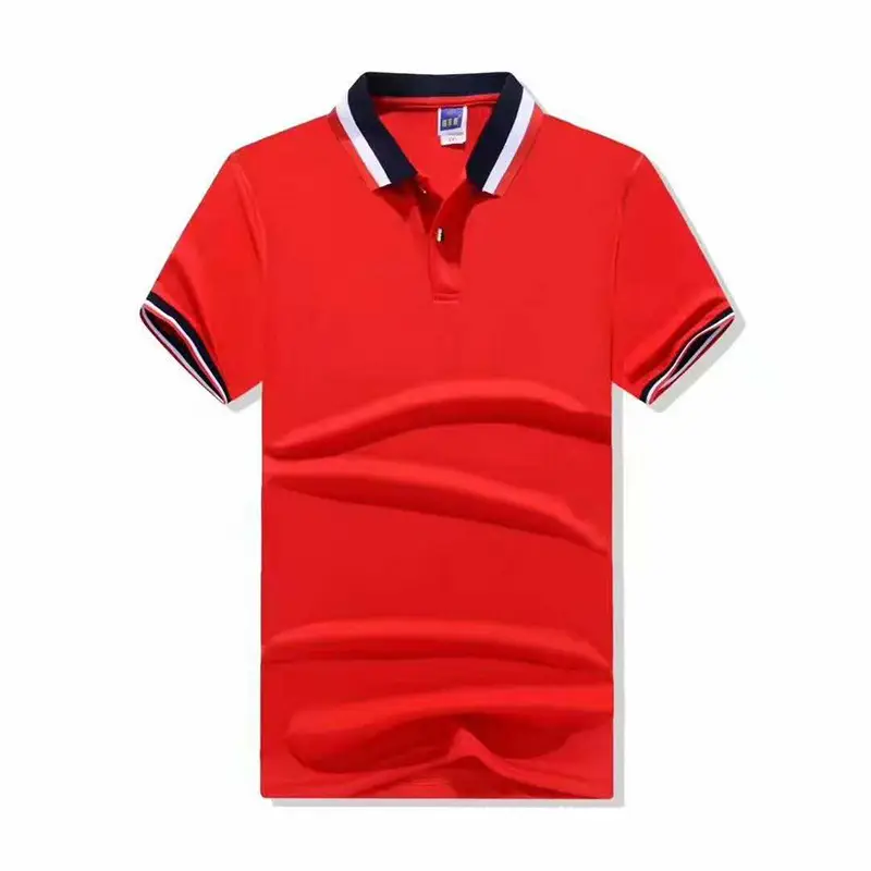 Men Orange Polo T-Shirt Red Black Trim - Image 10