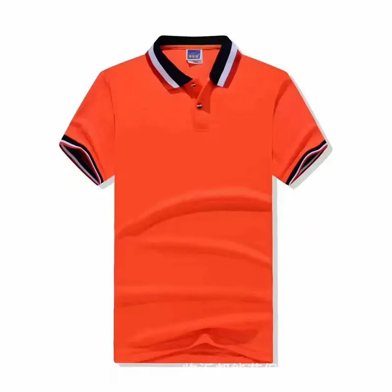 Men Orange Polo T-Shirt Red Black Trim - Image 11
