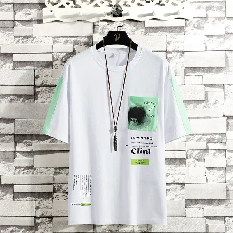 Men White Printed T-Shirt Loose Fit Summer 2025 - Image 2