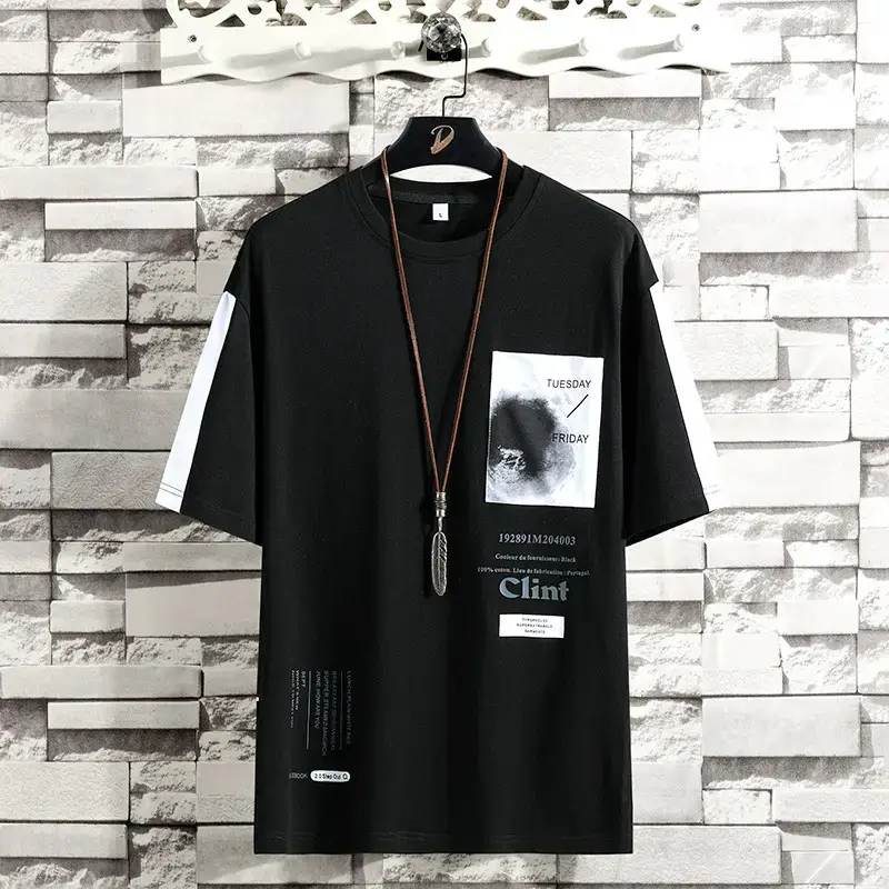 Men White Printed T-Shirt Loose Fit Summer 2025 - Image 3