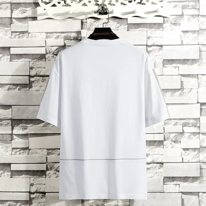Men White Printed T-Shirt Loose Fit Summer 2025 - Image 5
