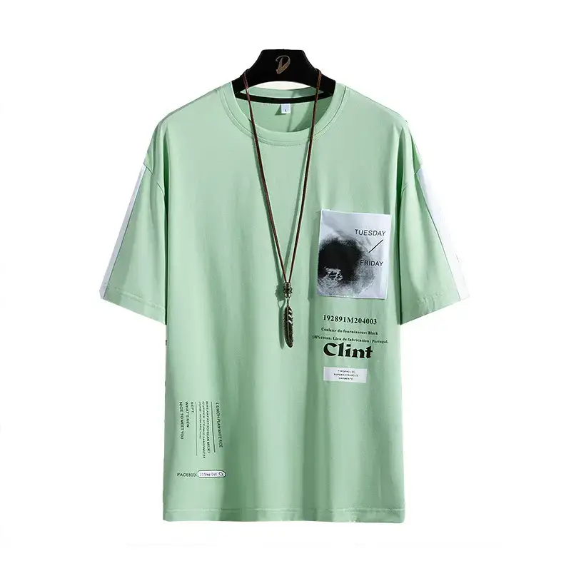 Men White Printed T-Shirt Loose Fit Summer 2025 - Image 6