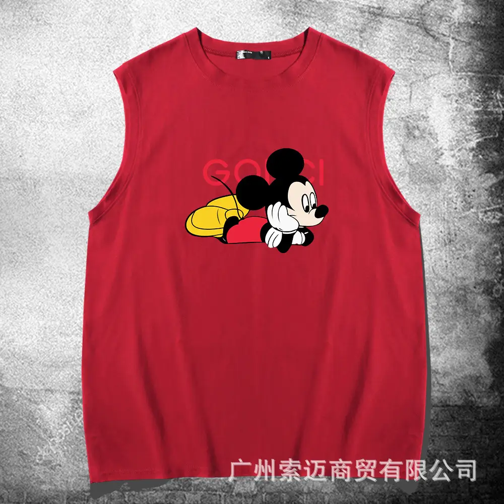 Men's White Mickey Mouse Sleeveless T-Shirt - Image 4
