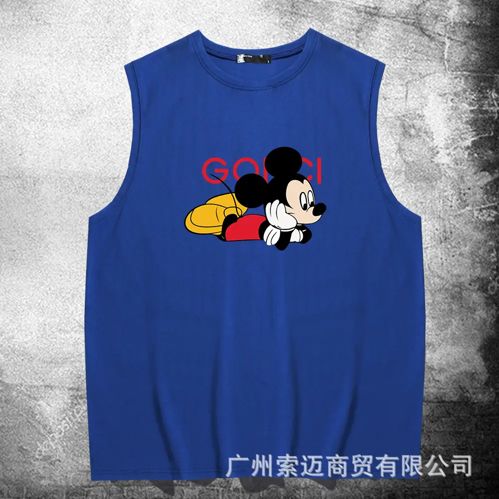 Men's White Mickey Mouse Sleeveless T-Shirt - Image 5