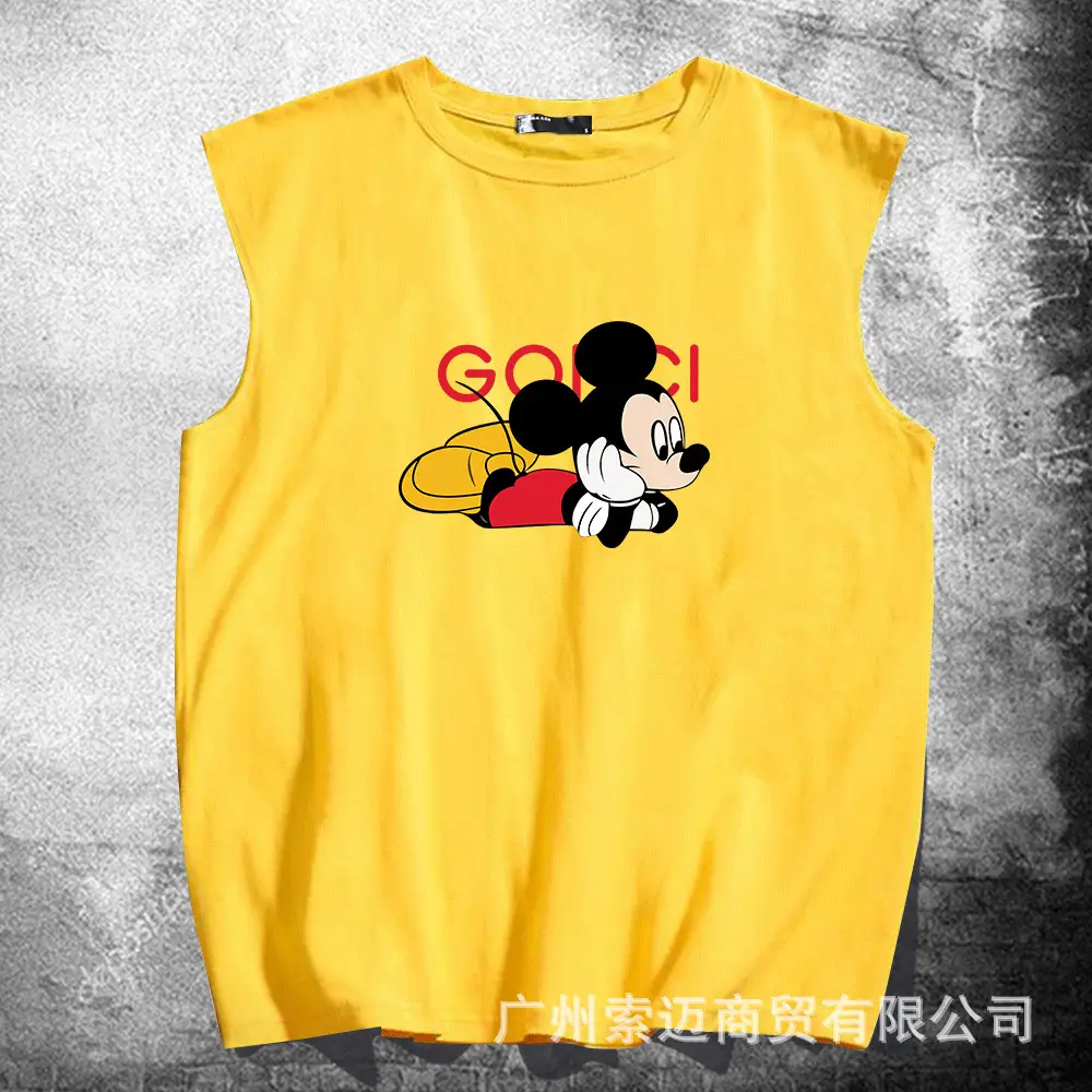 Men's White Mickey Mouse Sleeveless T-Shirt - Image 3