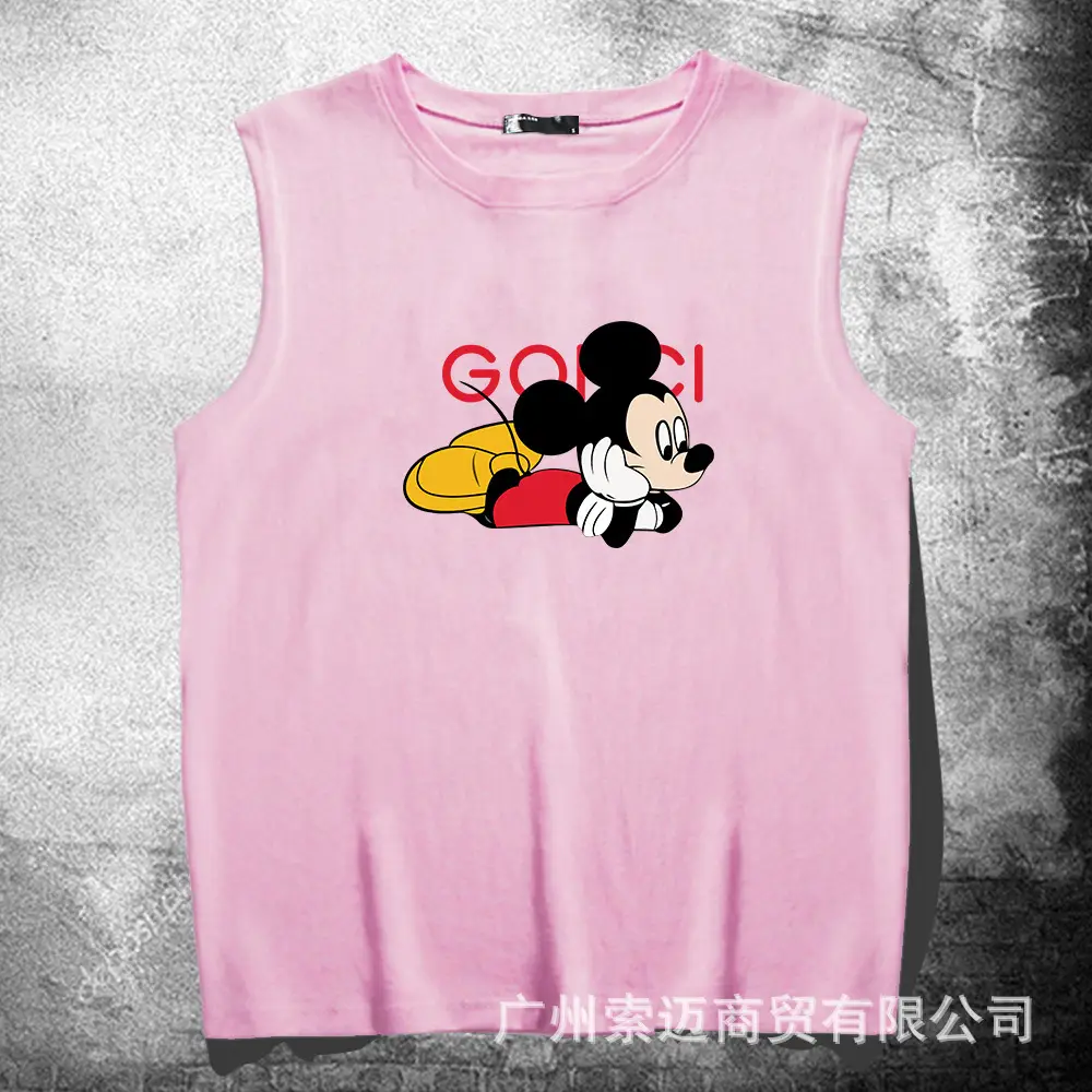 Men's White Mickey Mouse Sleeveless T-Shirt - Image 6