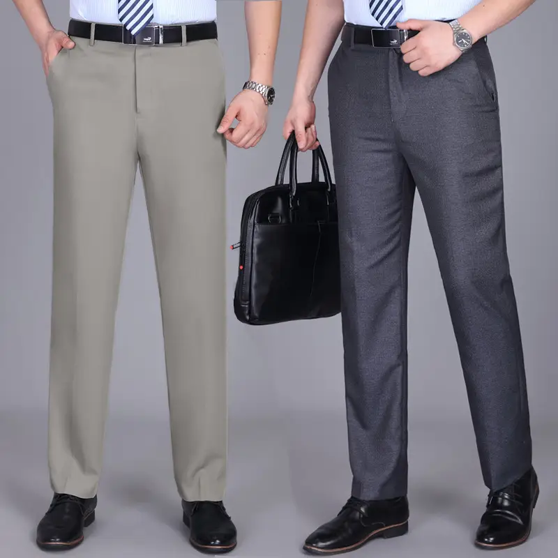 2024 Summer Thin Men's High-Waisted Business Suit Pants Straight Leg - Image 11