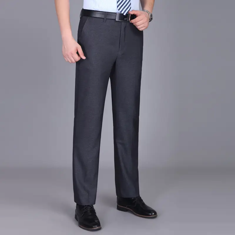 2024 Summer Thin Men's High-Waisted Business Suit Pants Straight Leg - Image 12