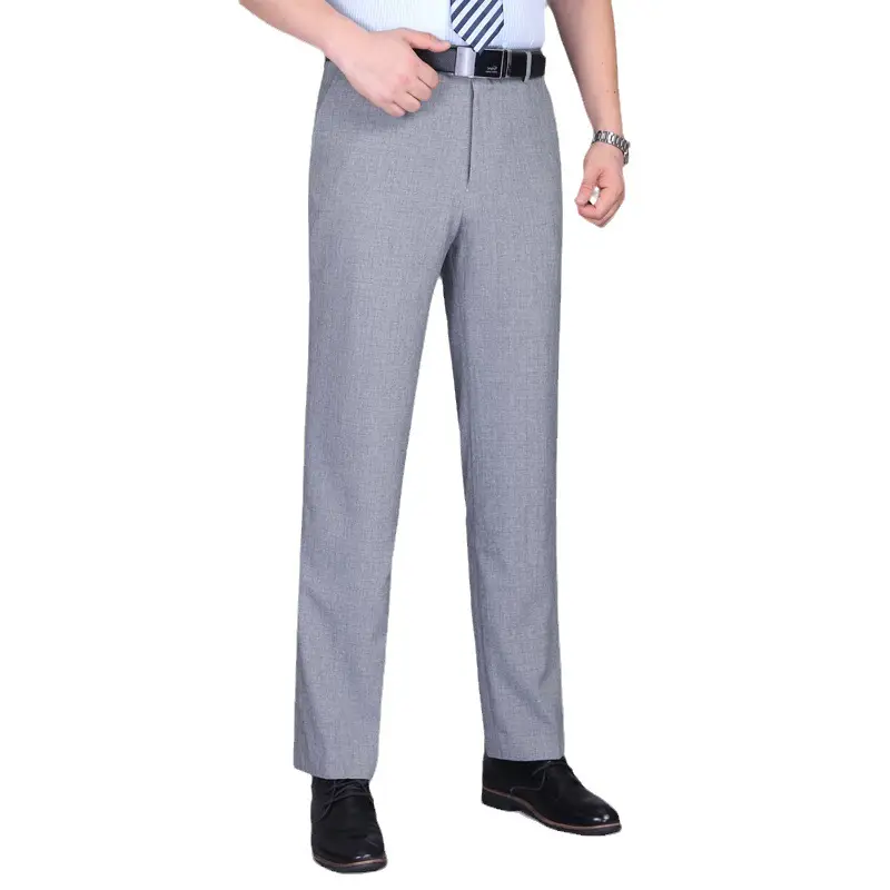 2024 Summer Thin Men's High-Waisted Business Suit Pants Straight Leg - Image 14