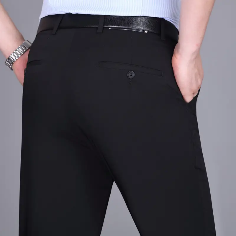 2024 Summer Thin Men's High-Waisted Business Suit Pants Straight Leg - Image 2
