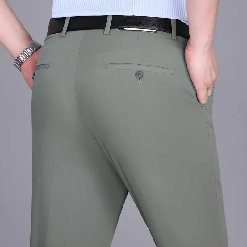 2024 Summer Thin Men's High-Waisted Business Suit Pants Straight Leg - Image 7