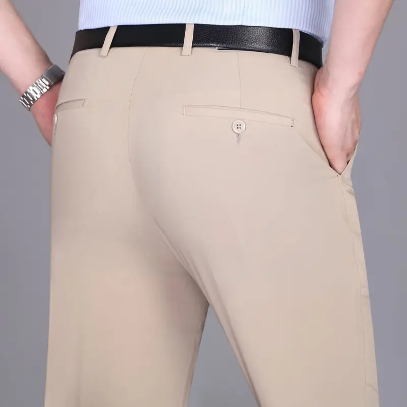 2024 Summer Thin Men's High-Waisted Business Suit Pants Straight Leg - Image 8
