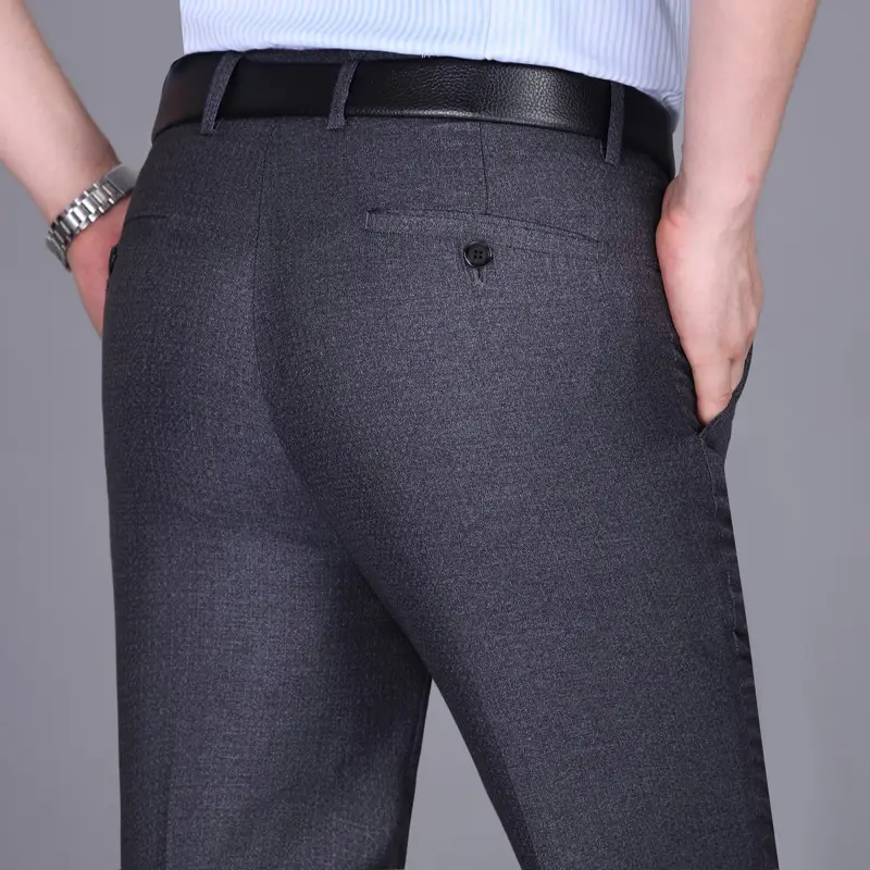 2024 Summer Thin Men's High-Waisted Business Suit Pants Straight Leg - Image 9