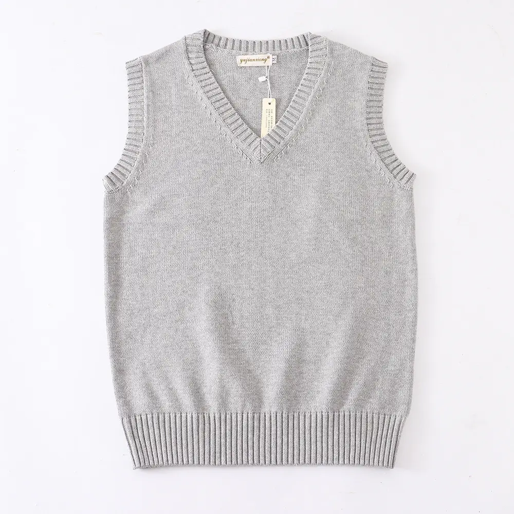 Black V-Neck Sleeveless Knit Vest for Women - Image 23