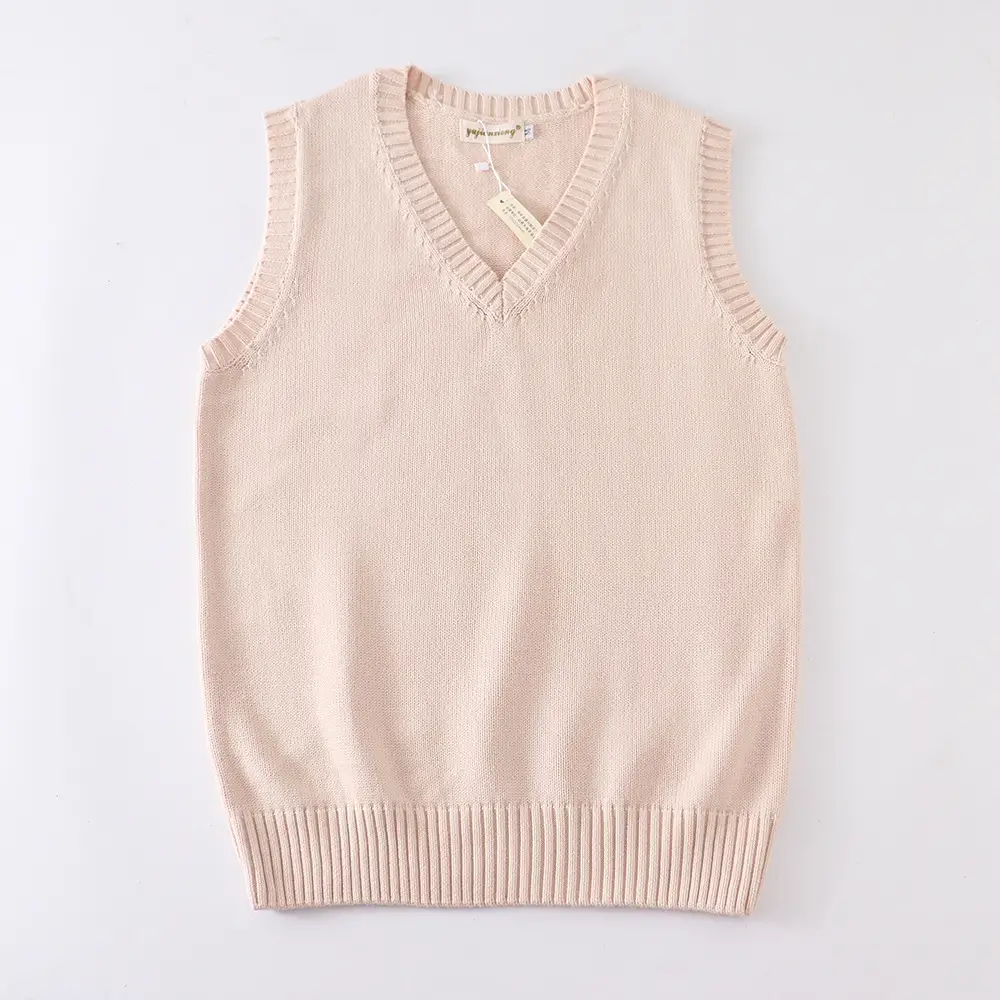 Black V-Neck Sleeveless Knit Vest for Women - Image 24
