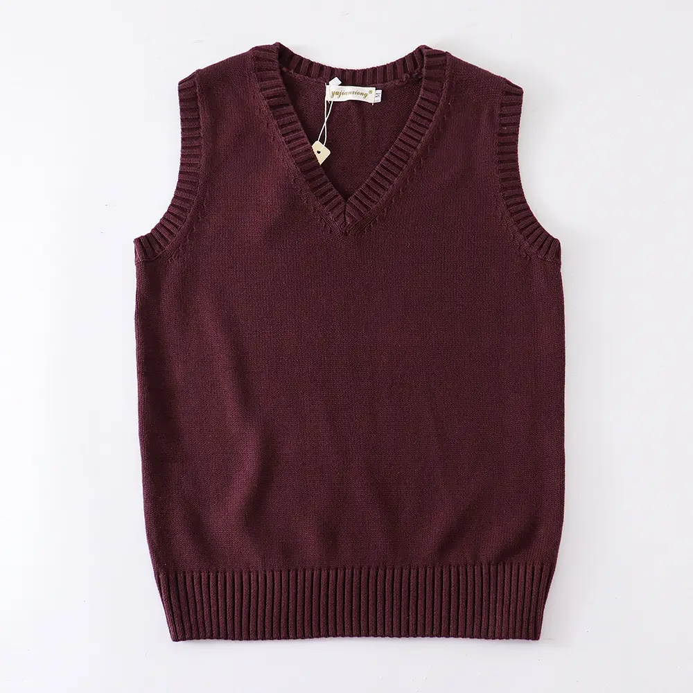 Black V-Neck Sleeveless Knit Vest for Women - Image 10