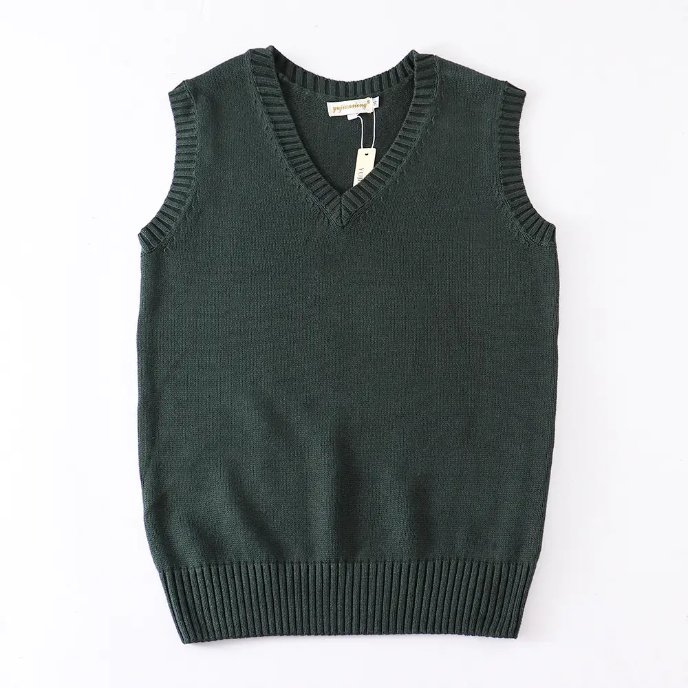 Black V-Neck Sleeveless Knit Vest for Women - Image 12