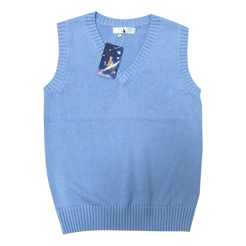 Black V-Neck Sleeveless Knit Vest for Women - Image 16