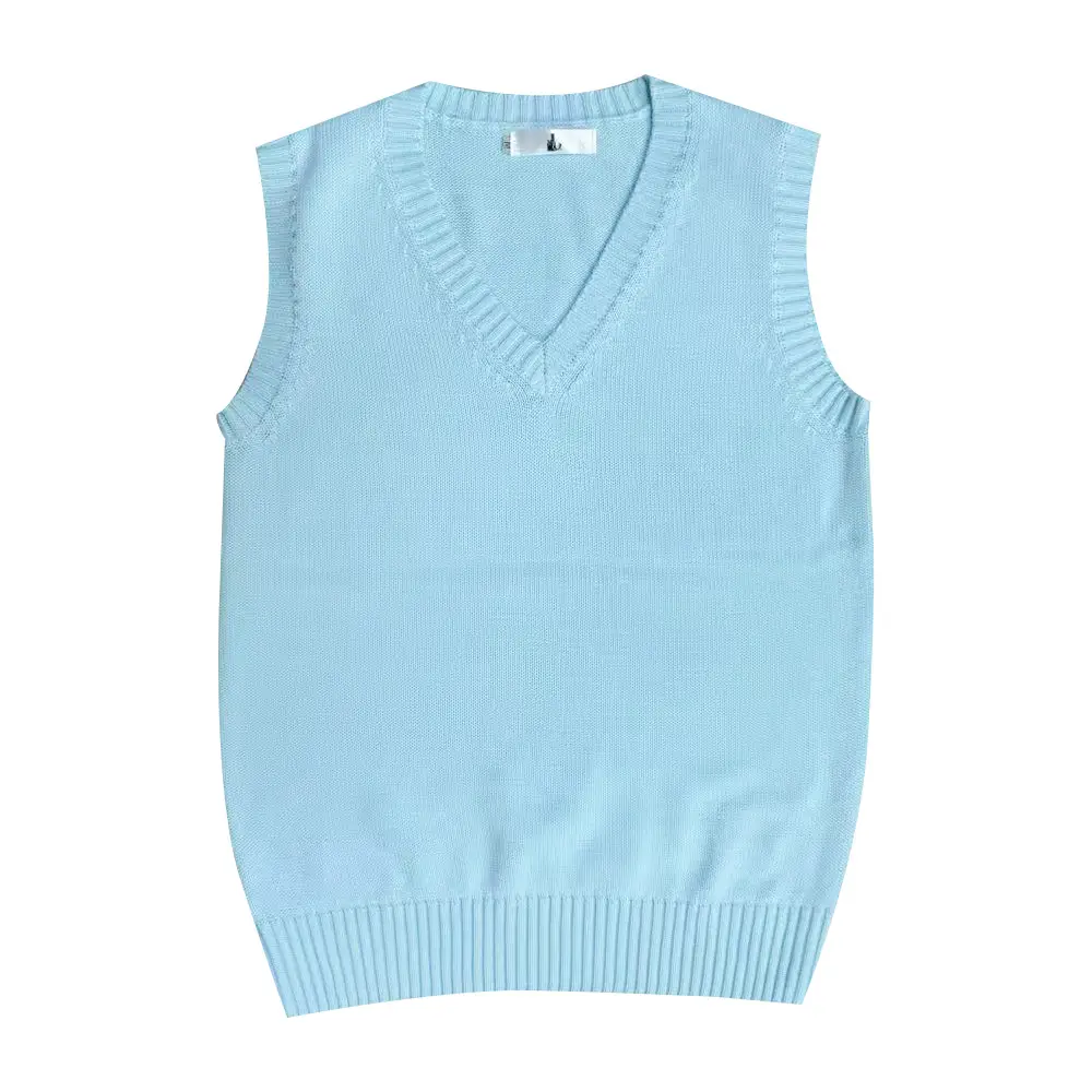 Black V-Neck Sleeveless Knit Vest for Women - Image 20
