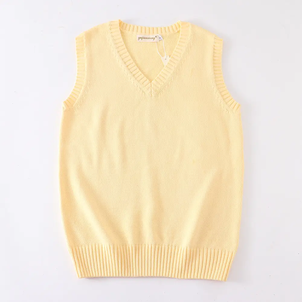 Black V-Neck Sleeveless Knit Vest for Women - Image 6
