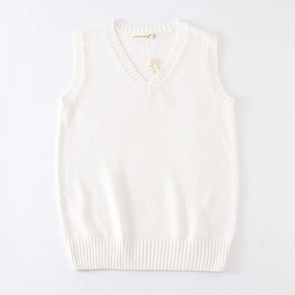 Black V-Neck Sleeveless Knit Vest for Women - Image 8