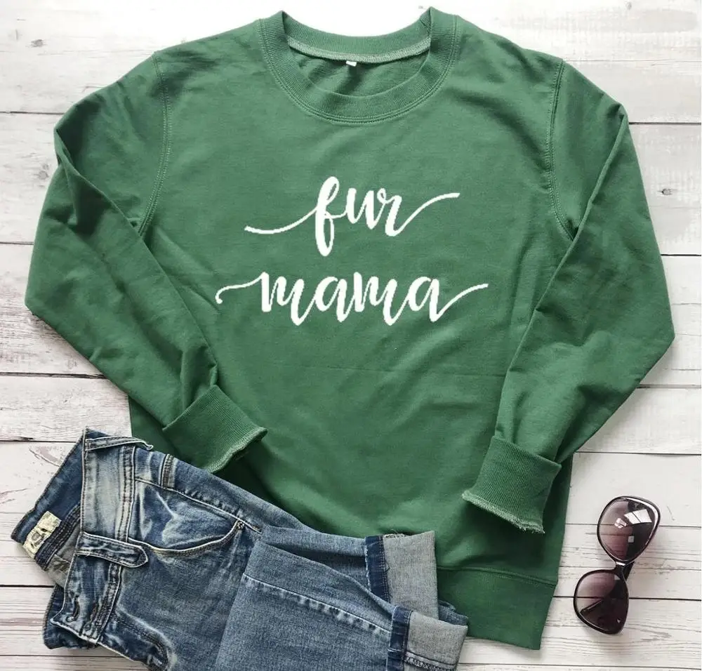 Fun Mama Letter Sweater for Women Grey