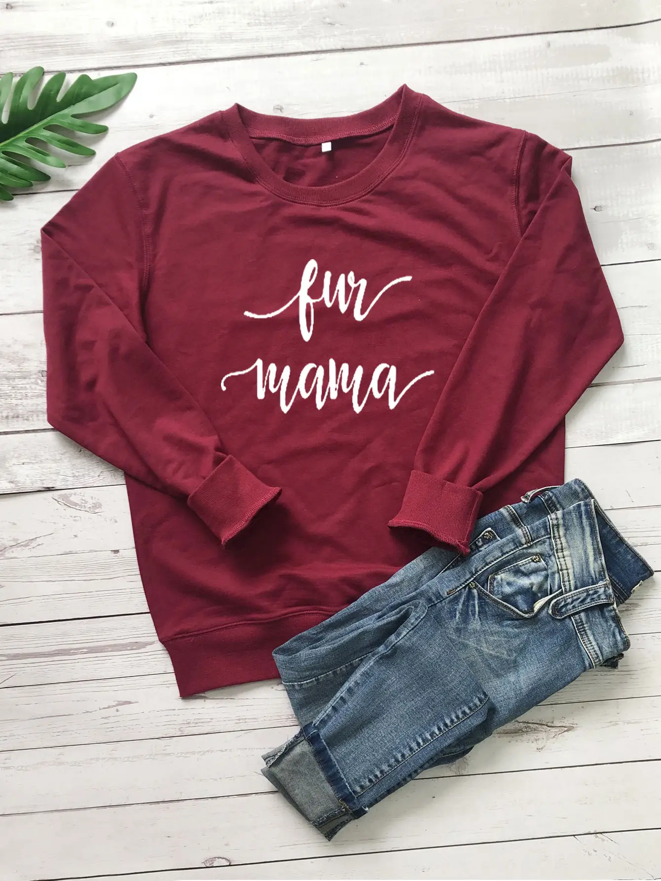 Fun Mama Letter Sweater for Women Grey