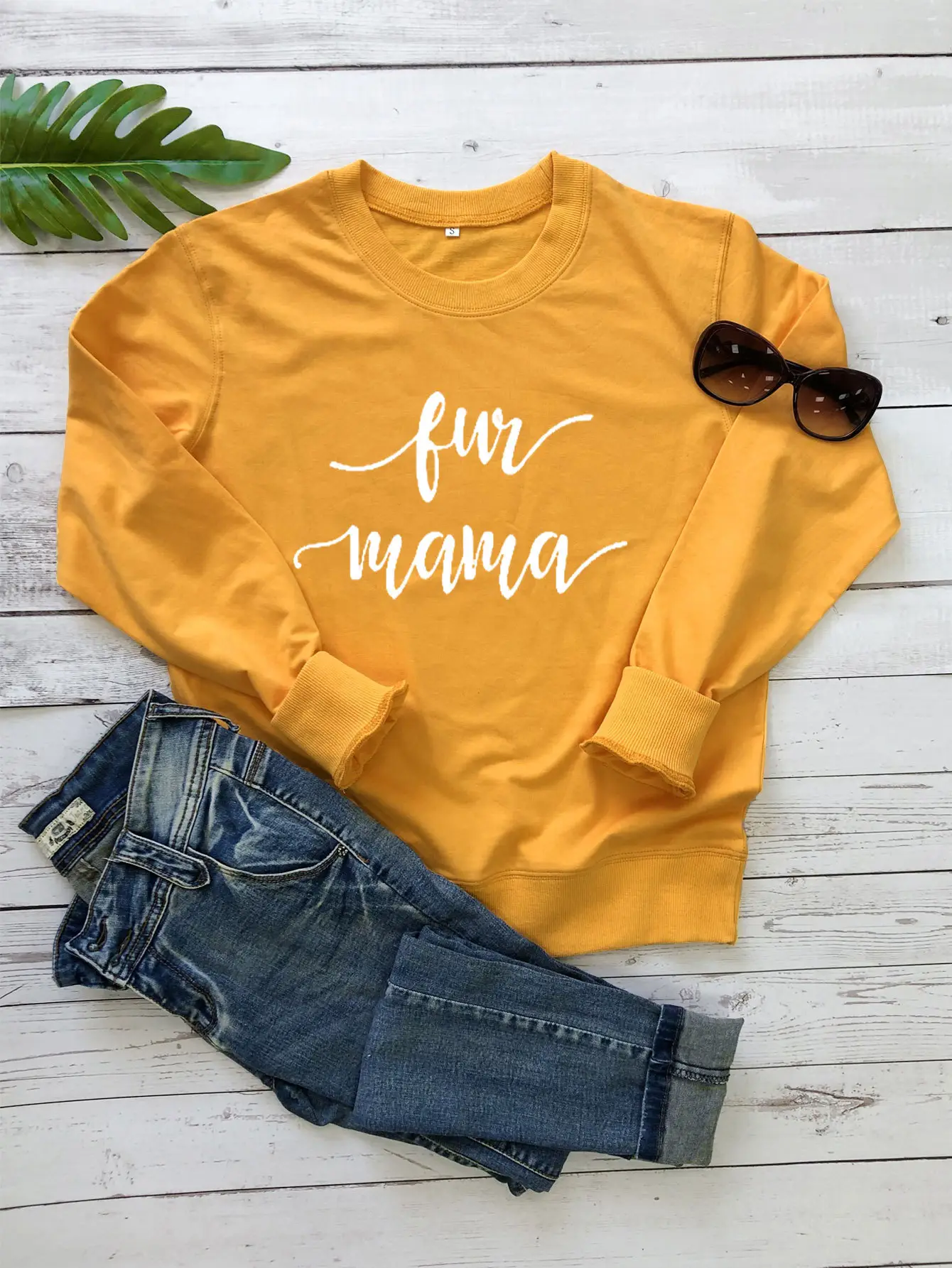 Fun Mama Letter Sweater for Women Grey