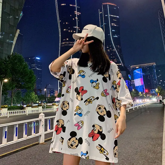 Women Printed Cotton Shorts Set Summer Casual White - Image 4