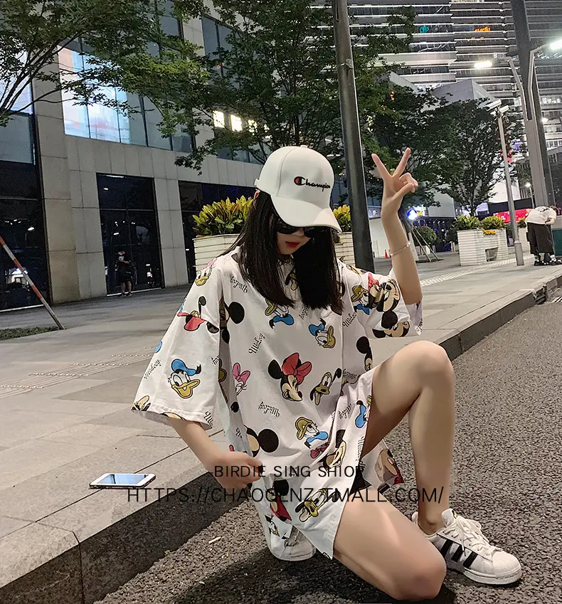 Women Printed Cotton Shorts Set Summer Casual White — feature 3