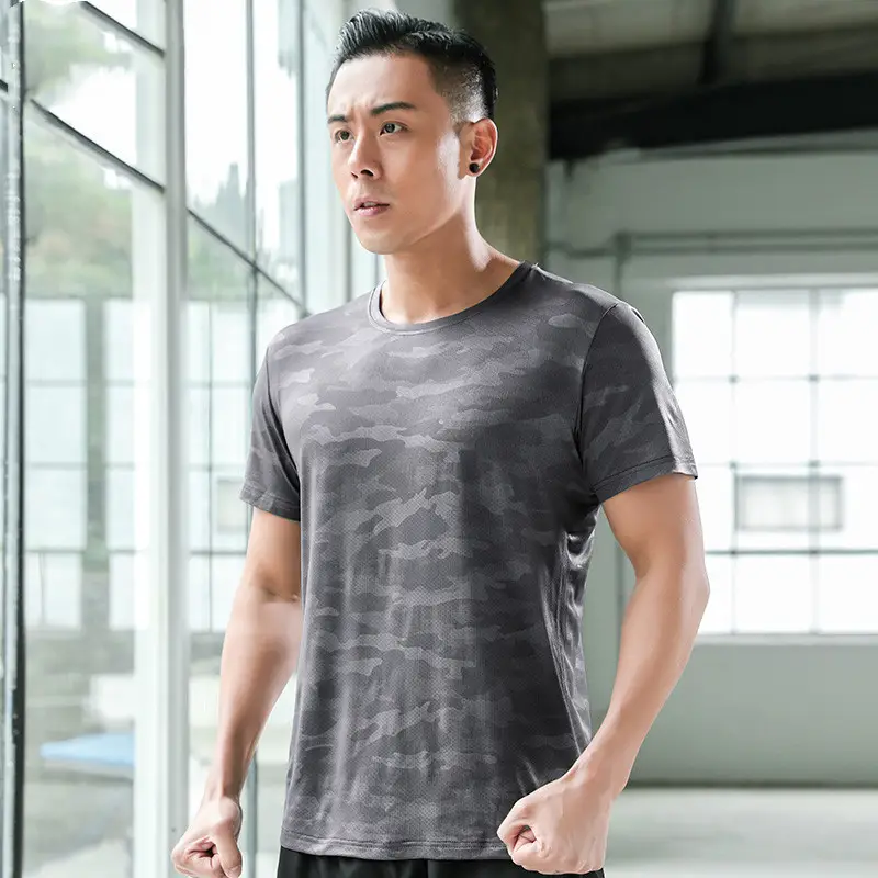 Men Grey Cactus T-Shirt Sports Running Wear - Image 10