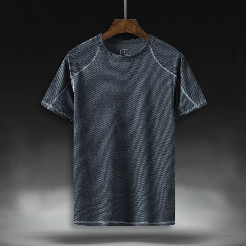 Men Grey Cactus T-Shirt Sports Running Wear - Image 2