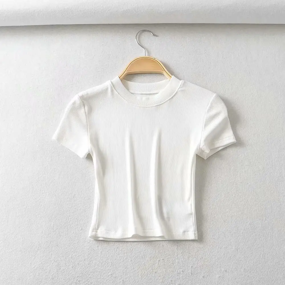 White Slim Fit T-Shirt for Women - Image 4