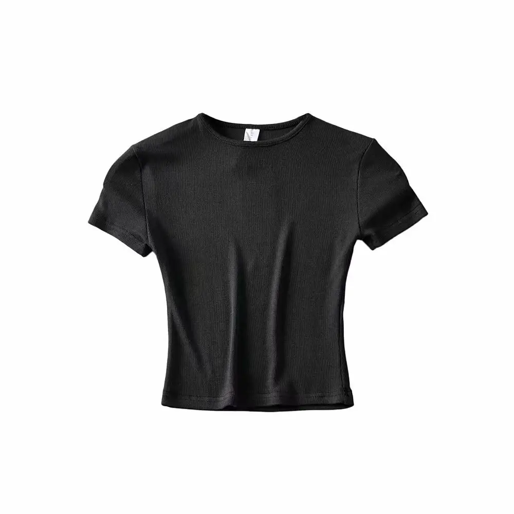 Black Slim Fitting Round Neck T-Shirt for Men — feature 22