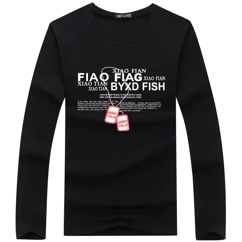 Men Black Fao Flag Fish Graphic Long Sleeve T-Shirt - Image 7
