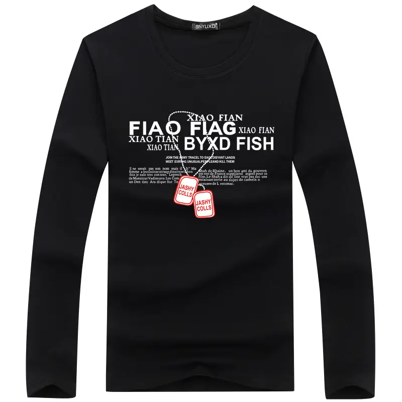 Men Black Fao Flag Fish Graphic Long Sleeve T-Shirt - Image 3