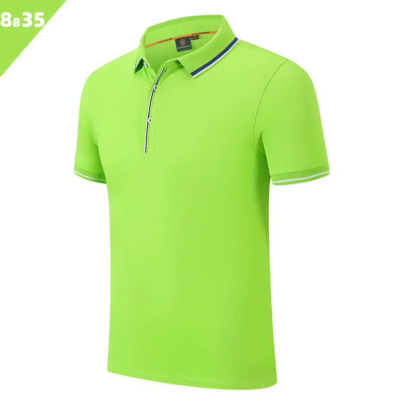 Men Green Polo T-Shirt with Logo Print