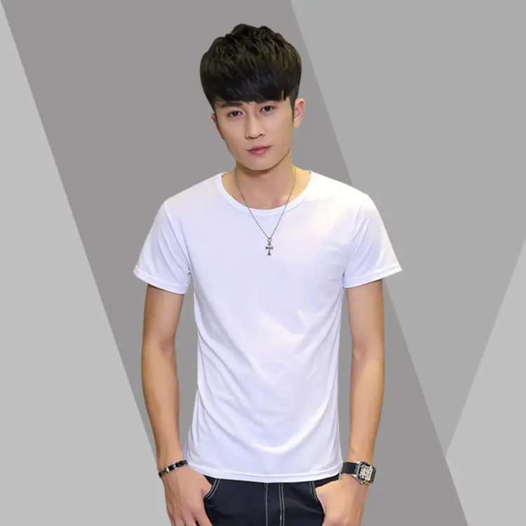 Men V-Neck Short Sleeve T-Shirt Grey Solid Color - Image 5