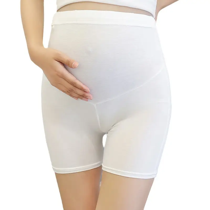 Plus Size Anti-Wear Pregnant Women Shorts White