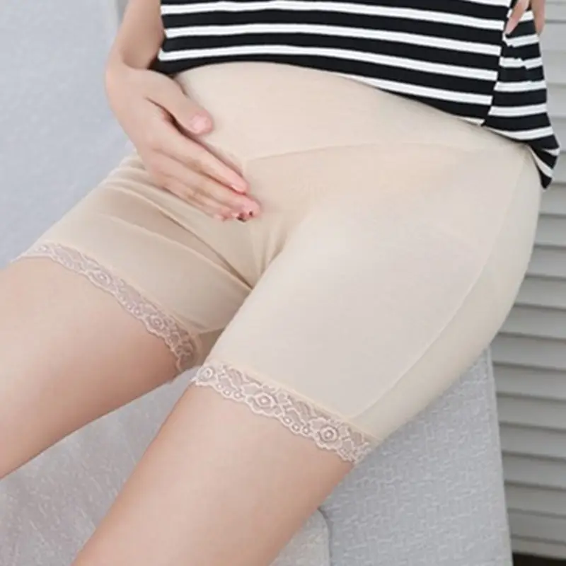 Plus Size Anti-Wear Pregnant Women Shorts White