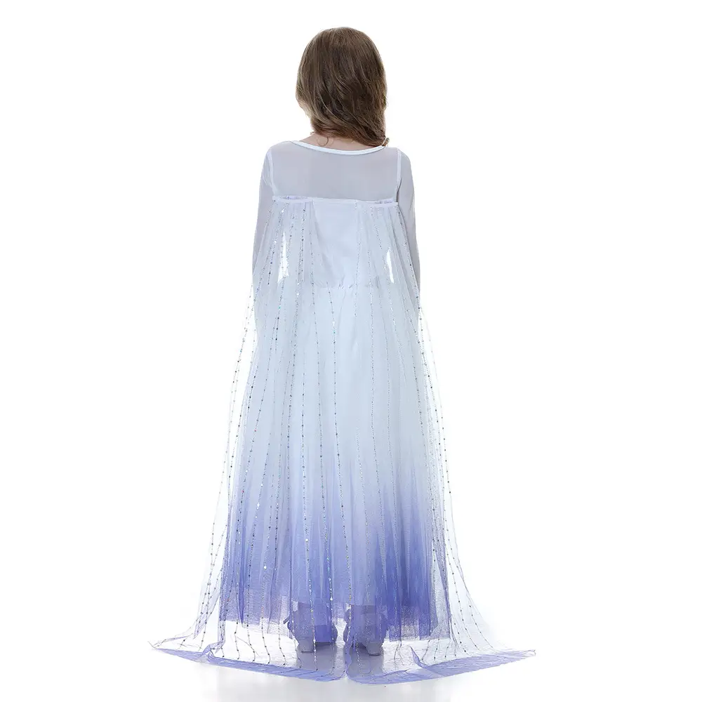New Frozen 2 Autumn Princess Aisha dress white girls dress dress coat a generation of hair