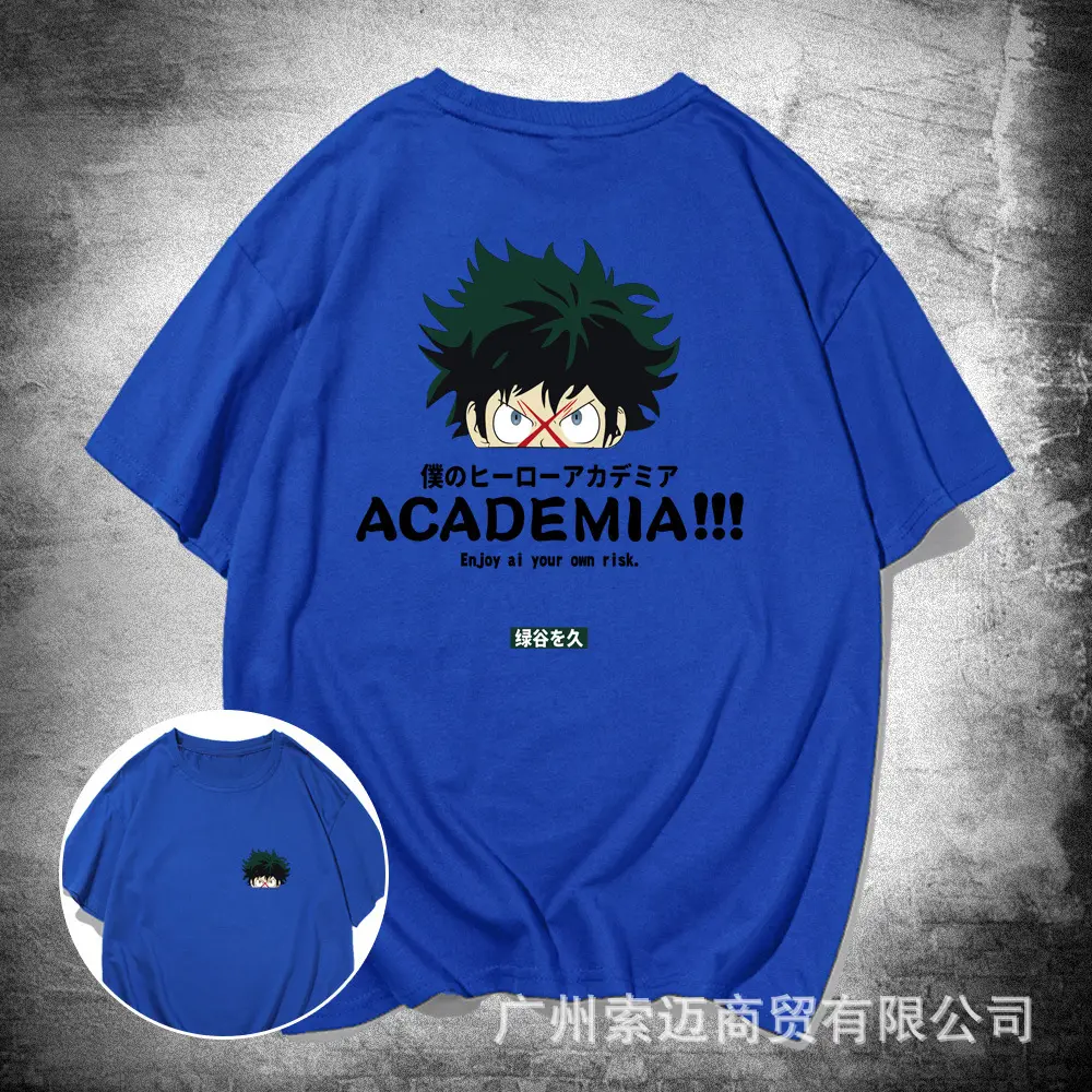 Men's Black Academy Animation T-Shirt Pure Cotton Summer - Image 5
