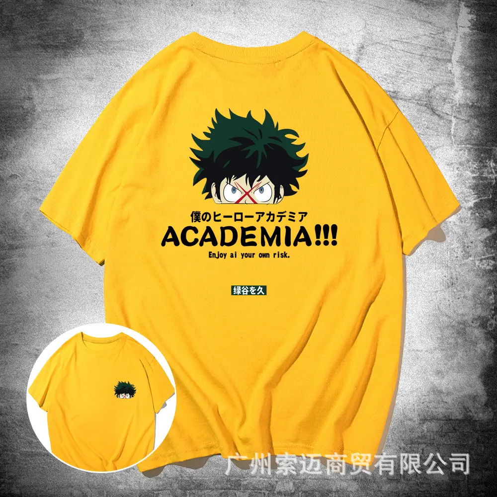 Men's Black Academy Animation T-Shirt Pure Cotton Summer - Image 3