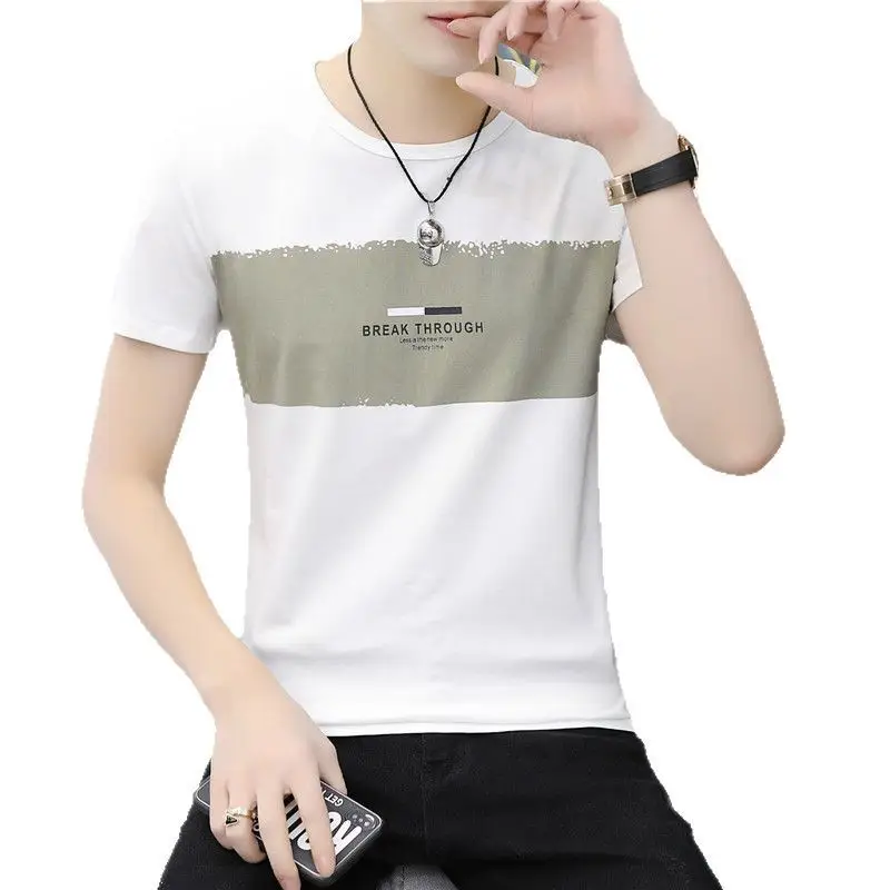 Men Cotton Graphic T-Shirt White Orange Base - Image 8