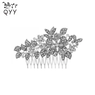 European Pearl Leaf Hair Comb for Bridal Wedding — feature 3