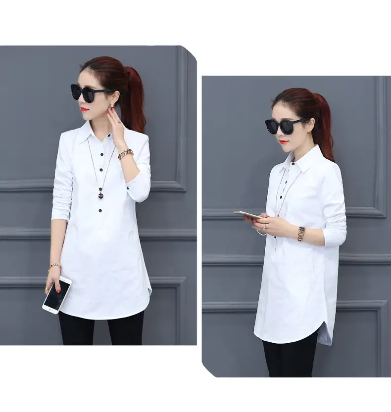 Women Long Sleeve Shirt Maroon Slim Fit Spring Wear — feature 17