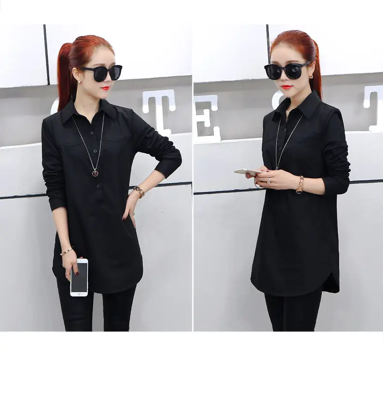 Women Long Sleeve Shirt Maroon Slim Fit Spring Wear — feature 22