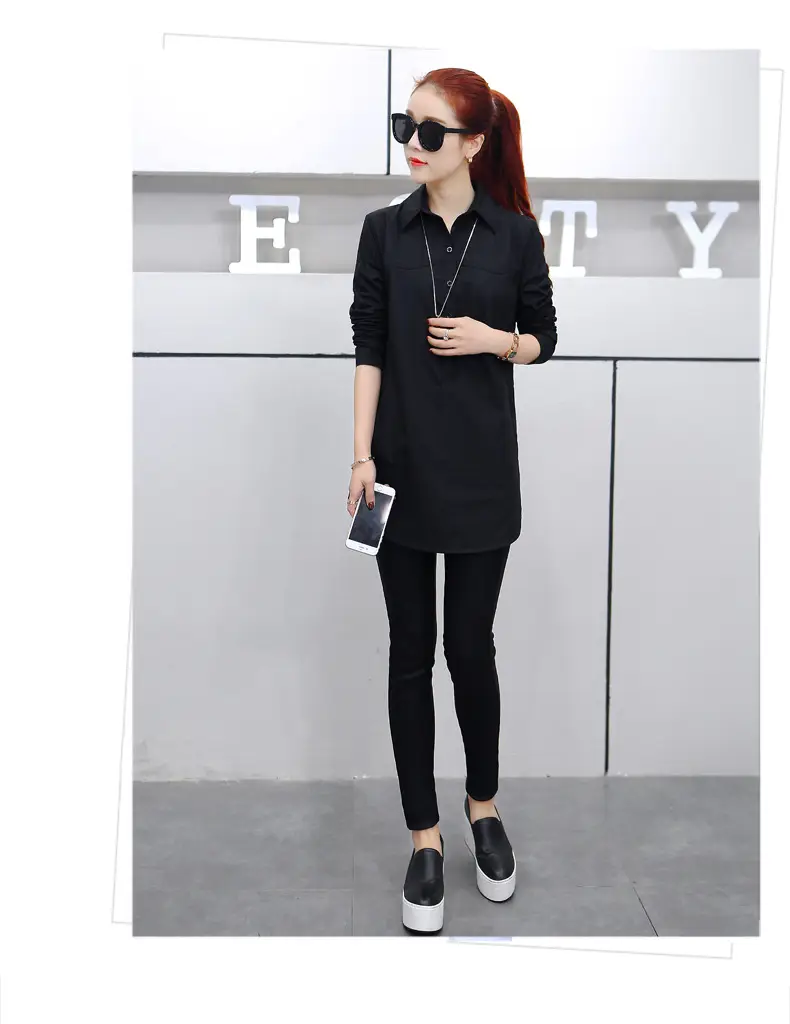 Women Long Sleeve Shirt Maroon Slim Fit Spring Wear — feature 23