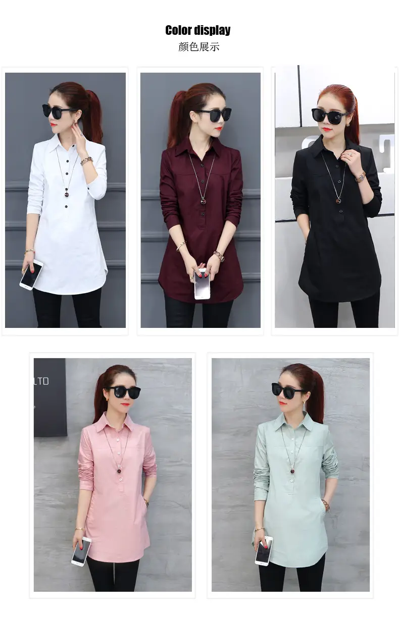 Women Long Sleeve Shirt Maroon Slim Fit Spring Wear — feature 3